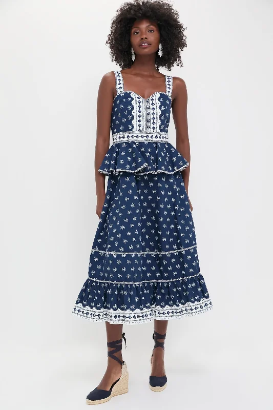 Blue Ditsy Floral Lacey Dress Floral dresses under $50