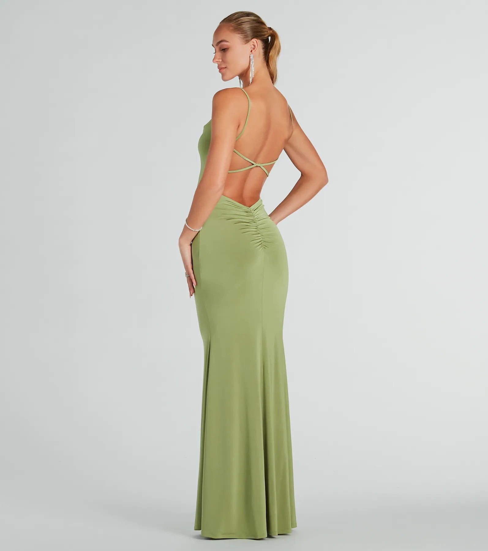 Anya Formal Strappy Open-Back Mermaid Dress Vacation unclassified dresses