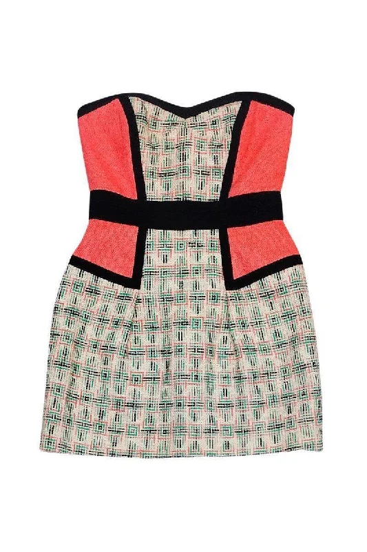 Milly - Pink & Black Mix Tweed Dress Sz 4 Cotton unclassified dresses