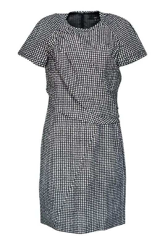 BOSS Hugo Boss - Polka Dot Dress w/ Pleated Details Sz 8 Winter unclassified dresses