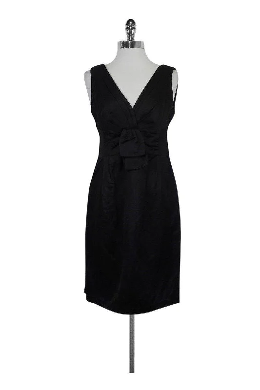 Nanette Lepore - Black Dress w/ Ribbon Front Detail Sz 6 Fall unclassified dresses