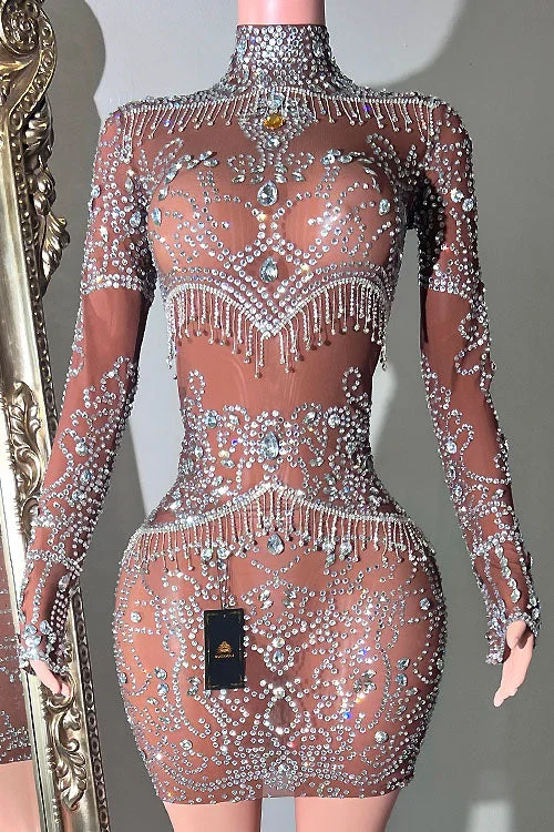 Darianne Rhinestone Dress Earthy tone unclassified dresses