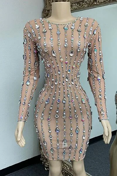 Epic Night Diamante Mesh Dress A-line unclassified dresses