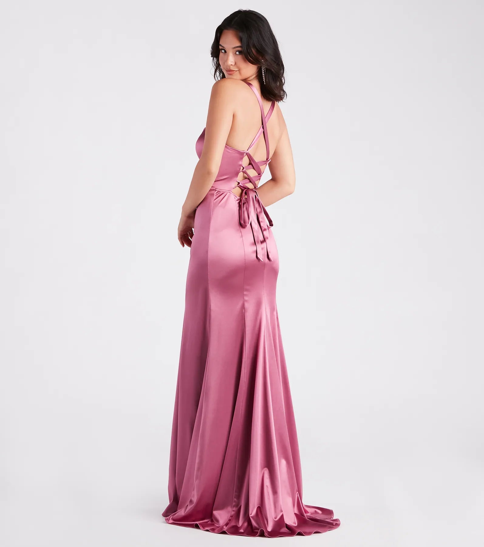Cassie Formal Satin Lace-Up Mermaid Dress Budget-friendly unclassified dresses