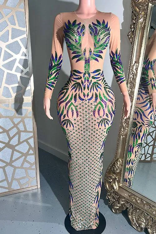 Evelina Diamante Dress (Ready To Ship) Printed unclassified dresses