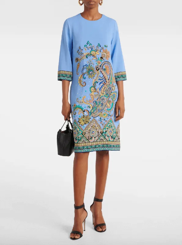 Paisley blue dress Street style unclassified dresses