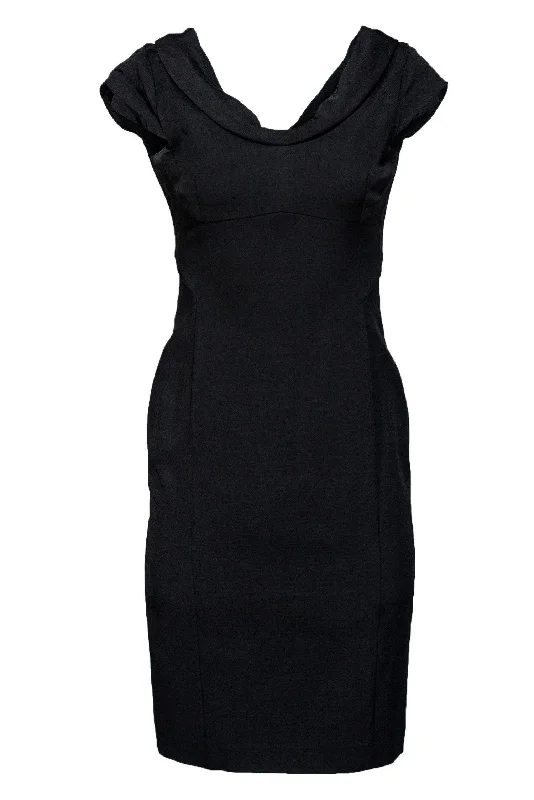 Reiss - Black Sheath Dress Sz 4 Metallic unclassified dresses