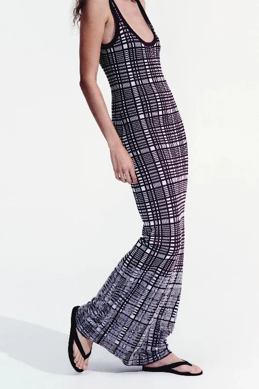 Jaqueline Check Wool Maxi Dress Club unclassified dresses