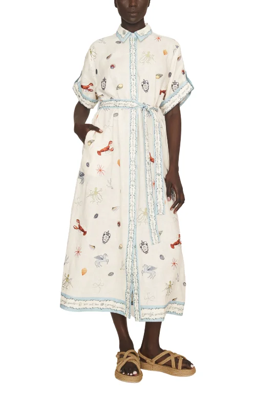 Sandy Embroidered Shirtdress Chiffon unclassified dresses