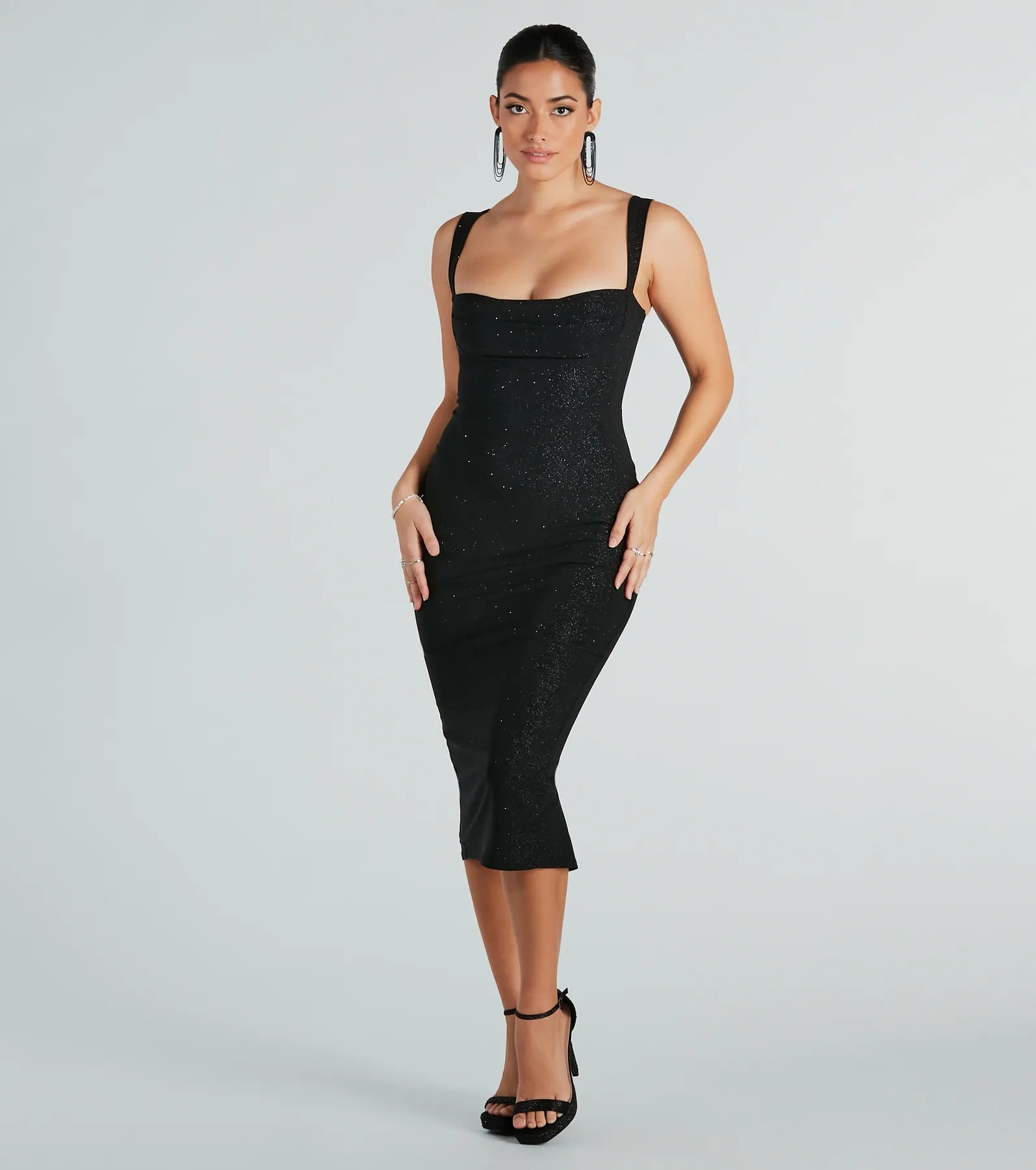 Marcella Formal Glitter Sleeveless Midi Dress Flowy unclassified dresses