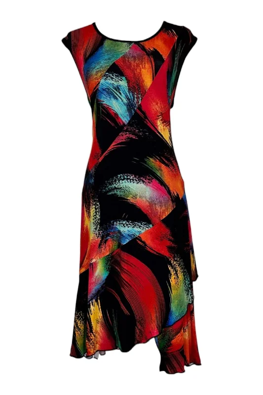 Black-Multicolor Color Print Dress Trendy new unclassified dresses