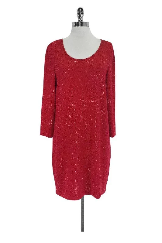 St. John - Red Shift Dress w/ Small Beads Sz 8 Anniversary unclassified dresses