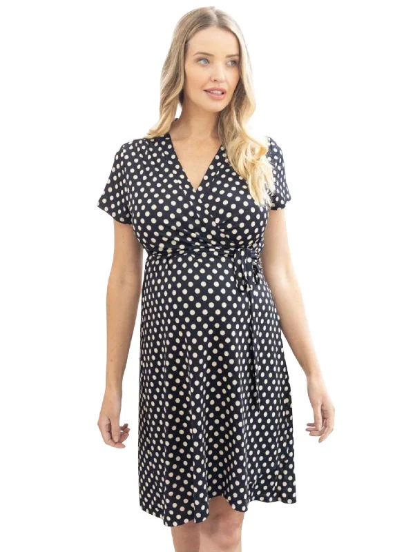 Maternity & Nursing Wrap Dress in Polka Dots Luxury unclassified dresses