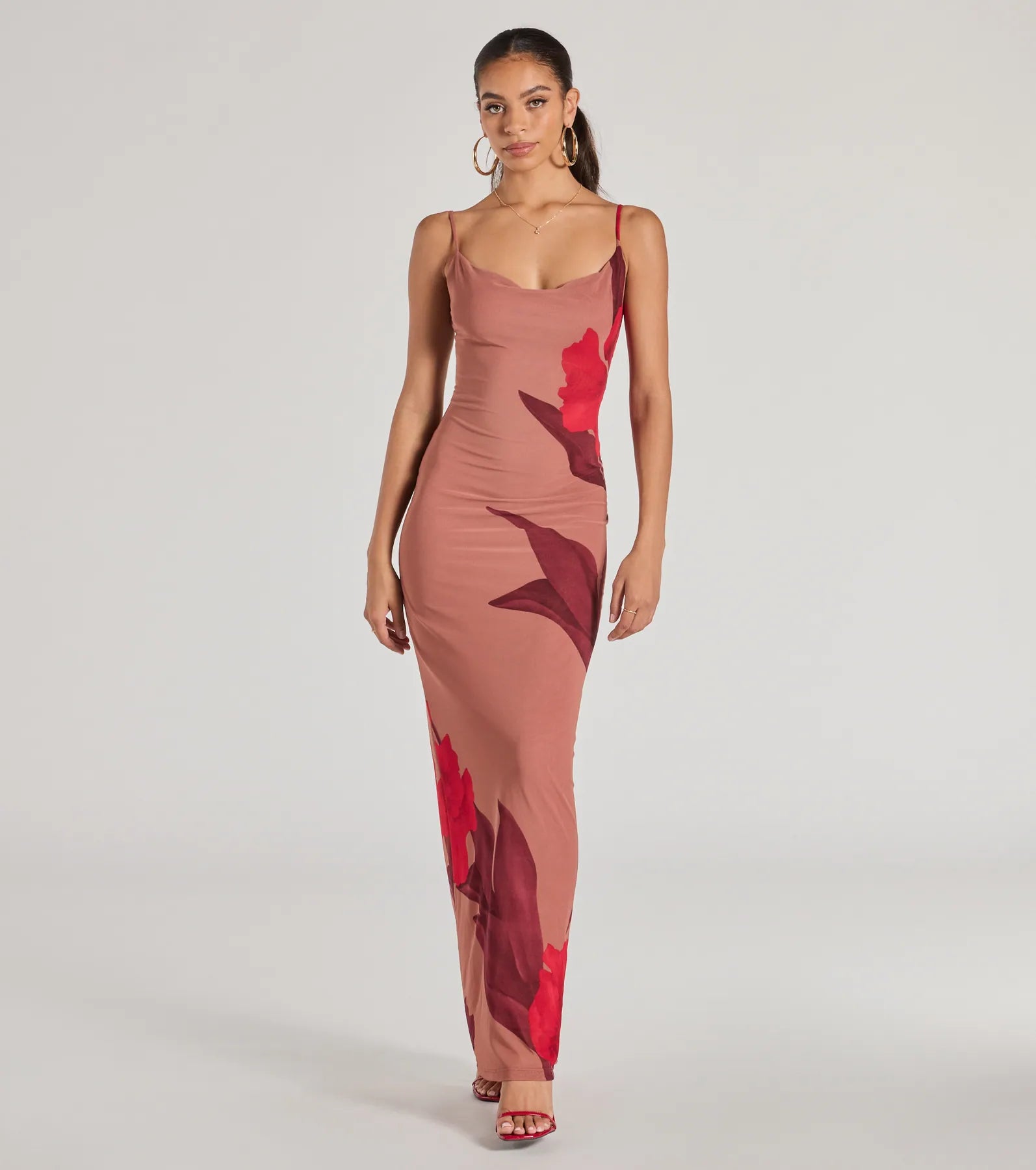 Gorgeous Aura Floral Mesh Maxi Dress Bodycon unclassified dresses