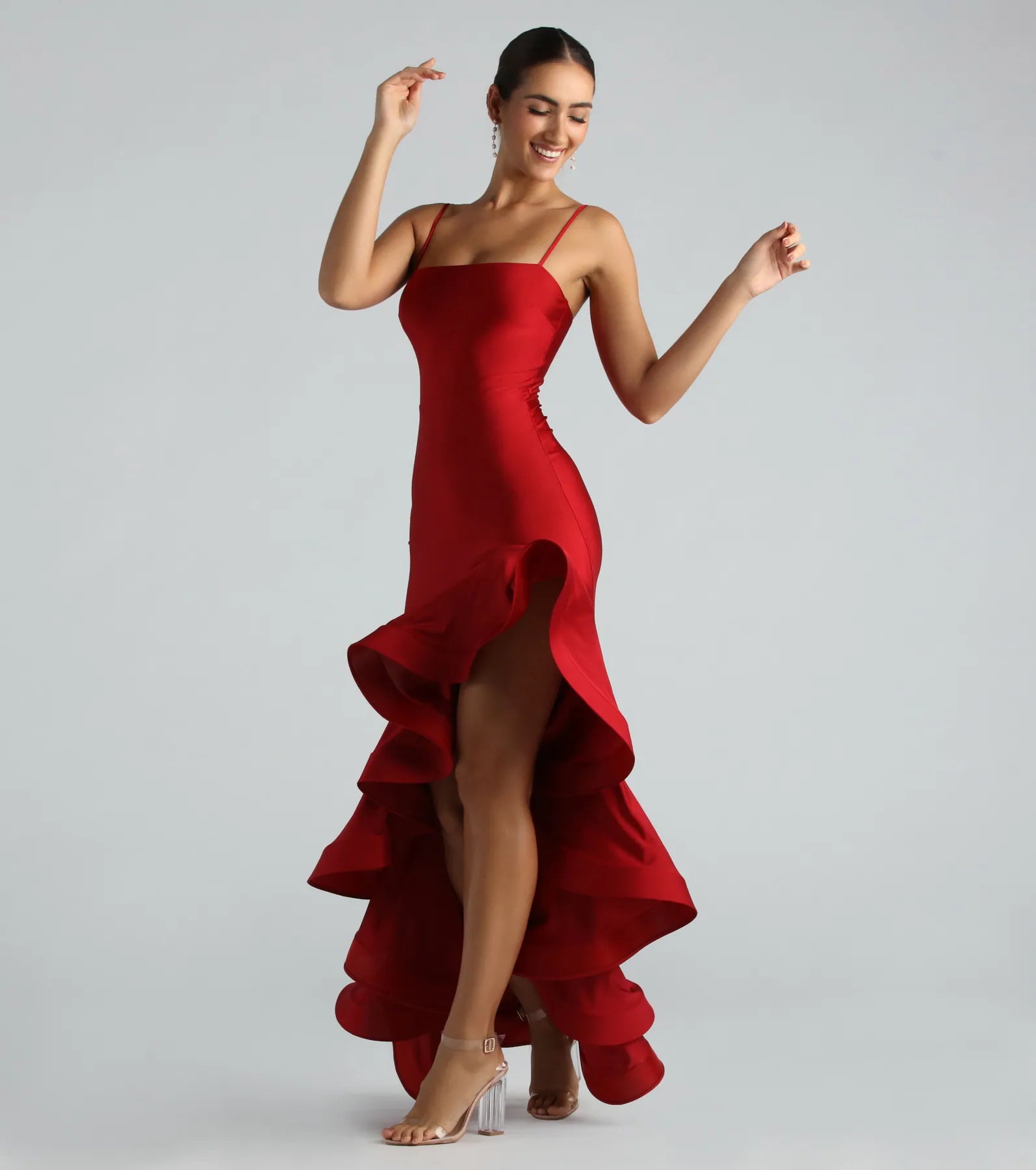 Darcy Formal Ruffled High-Low Mermaid Dress Popular unclassified dresses