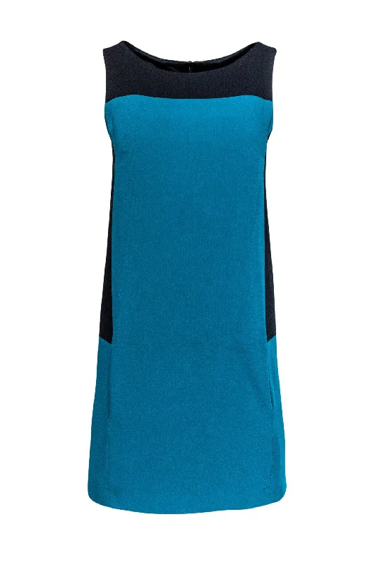 Rag & Bone - Teal & Black Shift Dress Sz 2 Earthy tone unclassified dresses