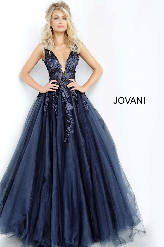 Floral Appliques Prom Dress By Jovani -55634 Dark color unclassified dresses