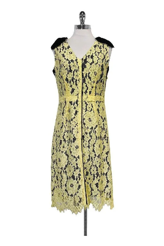 Marc Jacobs - Yellow & Black Lace Dress Sz 2 Color block unclassified dresses