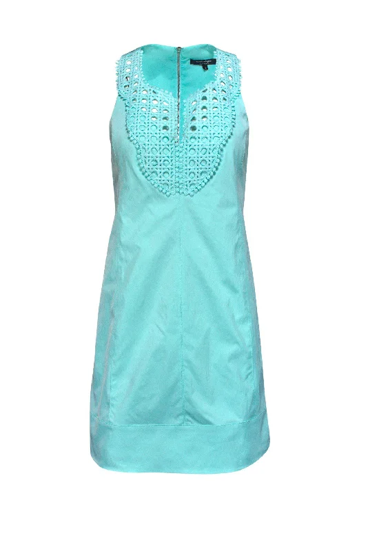 Nanette Lepore - Mint Green Smock Dress w/ Crochet Bib Sz 6 Bright color unclassified dresses Nanette Lepore - Mint Green Smock Dress w/ Crochet Bib Sz 6 Bright color unclassified dresses