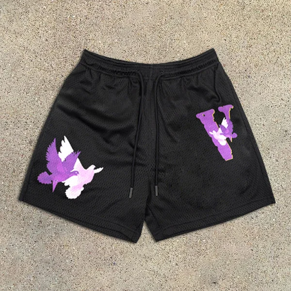 graphic print elastic shorts Striped Shorts