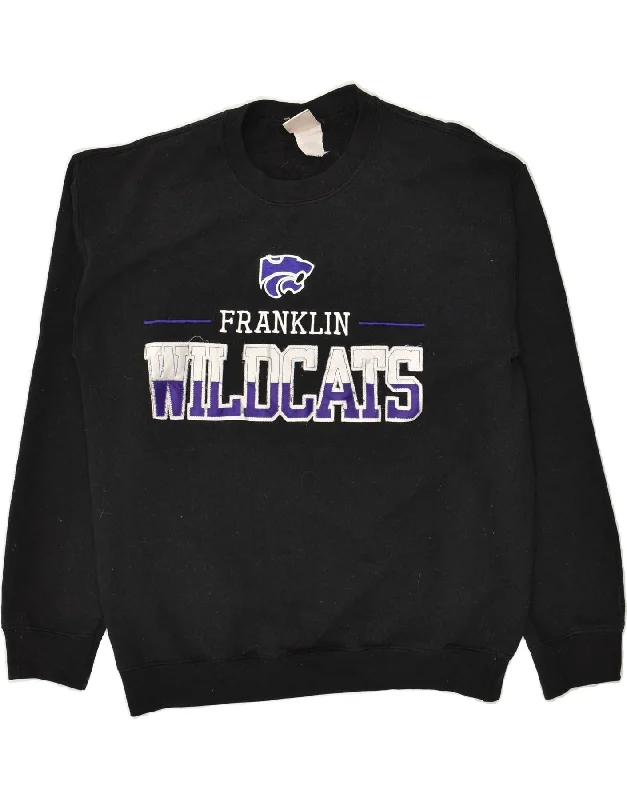 VINTAGE Womens Wildcats Graphic Sweatshirt Jumper UK 12 Medium Black Kids' sweaters