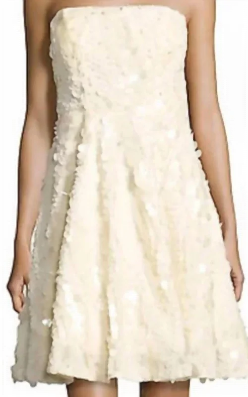 Strapless Embellished Mini Dress In Blush/ivory--Mini Skirt Chic